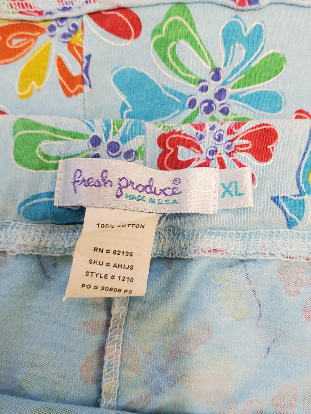 Fresh Produce Light Blue Floral and Line Green Multicolor Ruffle Skirts - Picture 4 of 13